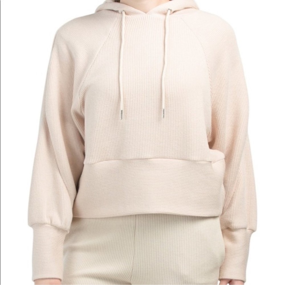 Walter Baker Lolita Ribbed Cropped Length Hoodie Sweatshirt Size Medium